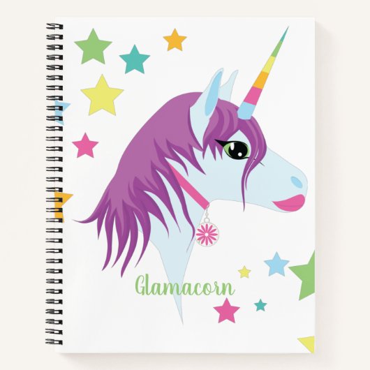 Personalisiertes Einhorn-Notebook für Mädchen Notizblock (Vorderseite)