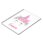 Personalisiertes Einhorn-Notebook mit rosa Namen Notizblock (Linke Seite)