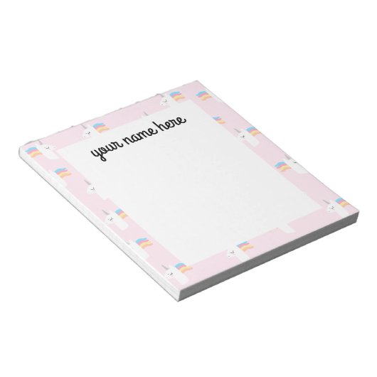Personalisiertes Einhorn-Notepad Notizblock (angewinkelt)