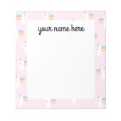 Personalisiertes Einhorn-Notepad Notizblock (Vorderseite)