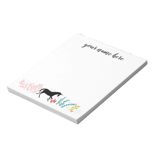 Personalisiertes Einhorn-Notepad Notizblock (Rotiert)