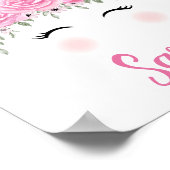 Personalisiertes Einhorn-Poster mit rosa Namen Poster (Ecke)