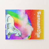 Personalisiertes Einhorn-Regenbogen-Kindergeschenk Puzzle (Horizontal)