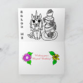 Personalisiertes Einhorn und Prinzessin zum Geburt Karte (Innenseite)