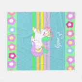 Personalisiertes Einhorn und Regenbogen Fleece Bla (Vorderseite (Horizontal))