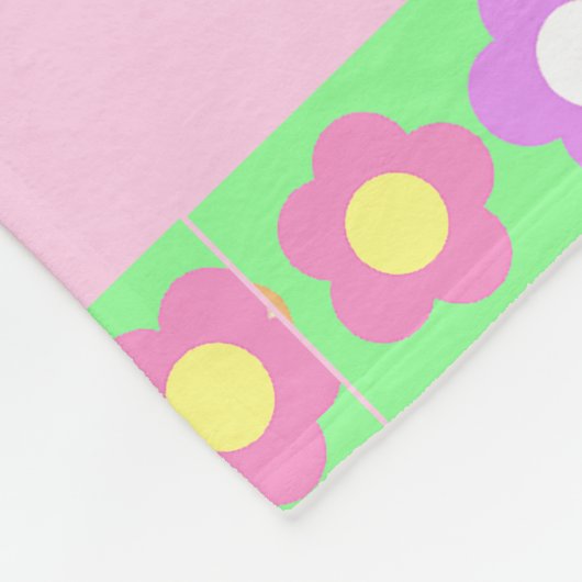 Personalisiertes Einhorn und Regenbogen Pink Blank Fleecedecke (Ecke)
