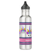 Personalisiertes Einhorn zurück zur Schule Edelstahlflasche (Rechts)