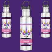 Personalisiertes Einhorn zurück zur Schule Edelstahlflasche