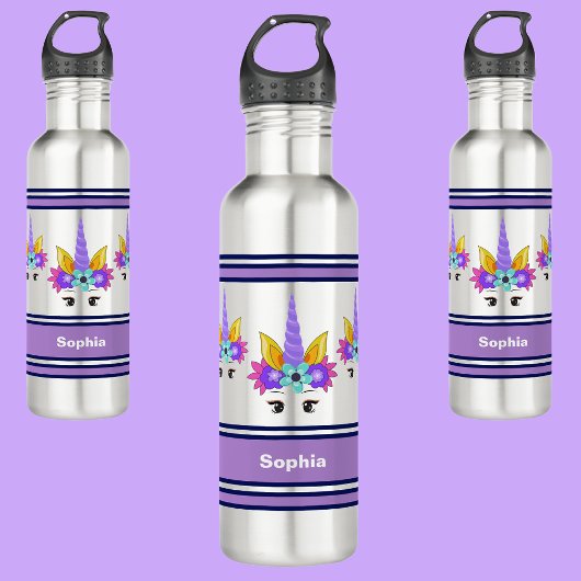 Personalisiertes Einhorn zurück zur Schule Edelstahlflasche