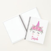 Personalisiertes Einhornbuch mit rosa Namen Notizblock (Innenseite)