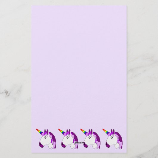 Personalisiertes Einhorndesign Briefpapier (Rückseite)