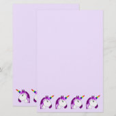 Personalisiertes Einhorndesign Briefpapier (Vorne/Hinten)