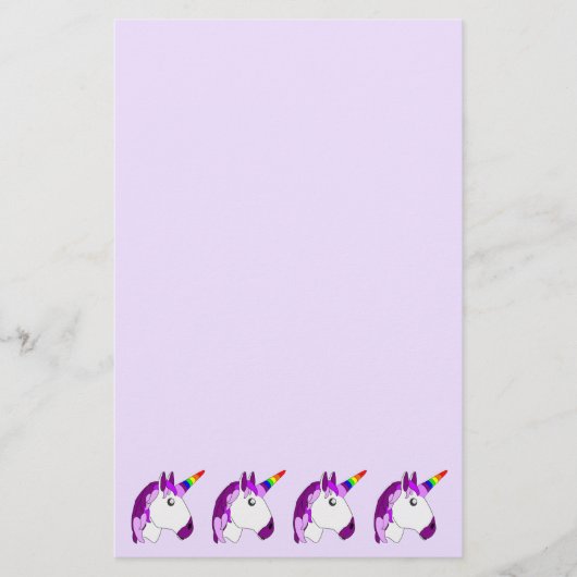 Personalisiertes Einhorndesign Briefpapier (Vorderseite)