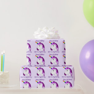 Personalisiertes Einhorndesign Geschenkpapier