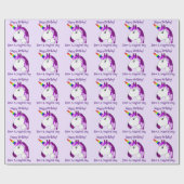 Personalisiertes Einhorndesign Geschenkpapier (Flach)
