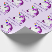 Personalisiertes Einhorndesign Geschenkpapier (Ecke)