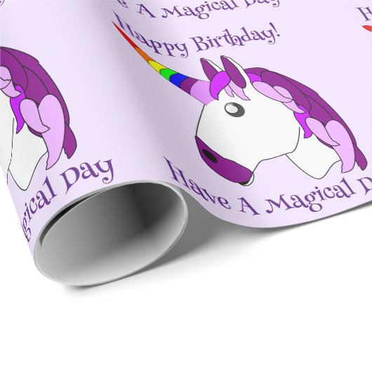 Personalisiertes Einhorndesign Geschenkpapier (Rolleneckpunkt)