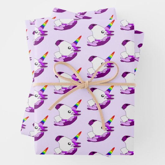 Personalisiertes Einhorndesign Geschenkpapier Set (Beispiel)