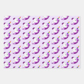 Personalisiertes Einhorndesign Geschenkpapier Set (Vorderseite)