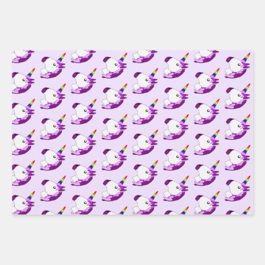 Personalisiertes Einhorndesign Geschenkpapier Set (Vorderseite)