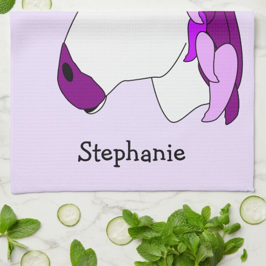 Personalisiertes Einhorndesign Geschirrtuch (Gefaltet)