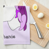 Personalisiertes Einhorndesign Geschirrtuch (Viertel Falte)