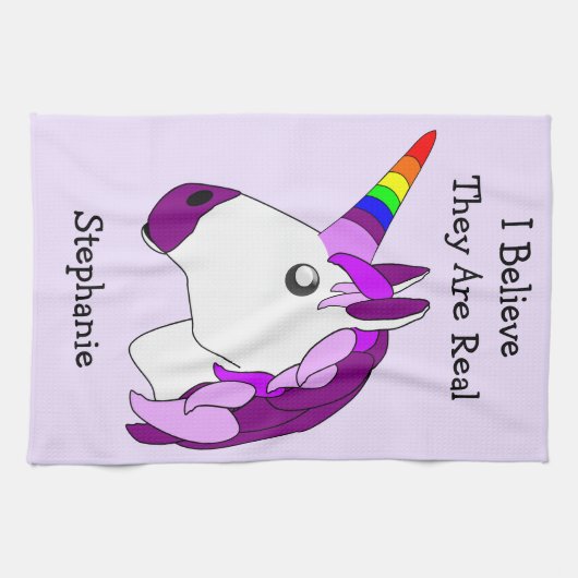 Personalisiertes Einhorndesign Geschirrtuch (Horizontal)
