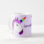 Personalisiertes Einhorndesign Kaffeetasse (Vorderseite Links)