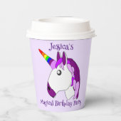 Personalisiertes Einhorndesign Pappbecher (Rückseite)