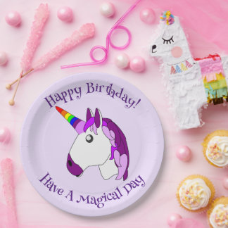 Personalisiertes Einhorndesign Pappteller