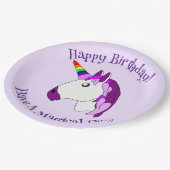 Personalisiertes Einhorndesign Pappteller (Schrägansicht)