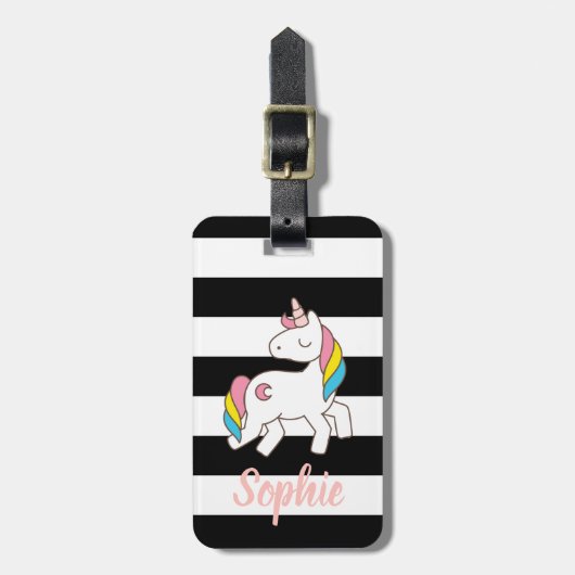 Personalisiertes Einhorngepäck Gepäckanhänger (Vorderseite vertikal)