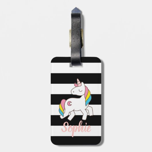 Personalisiertes Einhorngepäck Gepäckanhänger (Rückseite vertikal)