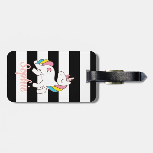 Personalisiertes Einhorngepäck Gepäckanhänger (Rückseite horizontal)