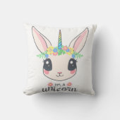 Personalisiertes Einhorngesicht mit Pony Kissen (Vorderseite)