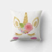 Personalisiertes Einhorngesicht mit Pony Kissen (Rückseite)