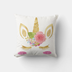 Personalisiertes Einhorngesicht mit Pony Kissen