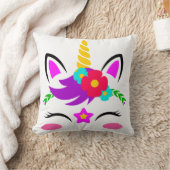 Personalisiertes Einhorngesicht mit Pony Kissen (Decke)