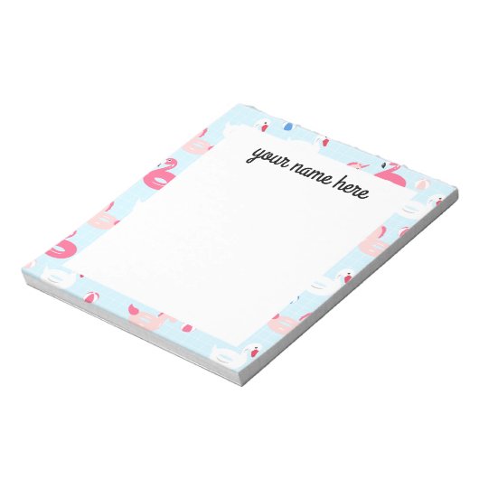Personalisiertes Einhornschwimmbad Notepad Notizblock (Rotiert)