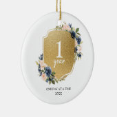 Personalisiertes einjähriges Weihnachtsschmuck (Rechts)