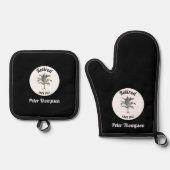 Personalisiertes einmaliges Rentengeschenk Ofenhandschuh & Topflappen-Set (Vorderseite)