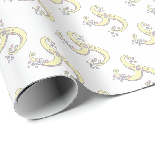 Personalisiertes Einwickelpapier mit dem Buchstabe Geschenkpapier (Rolleneckpunkt)