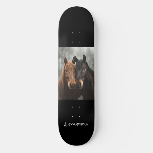 Personalisiertes einzigartiges Pferd Lover Couple Skateboard (Vorderseite)