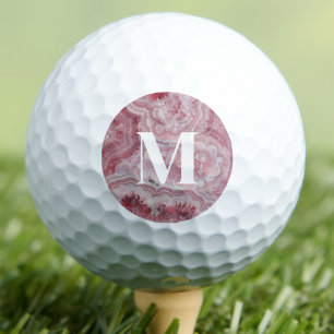Personalisiertes einzigartiges rosa Monogramm Golfball