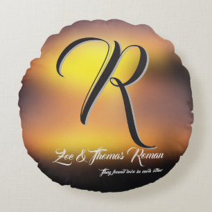 Personalisiertes Einzugsgeschenk für die Familie,  Rundes Kissen