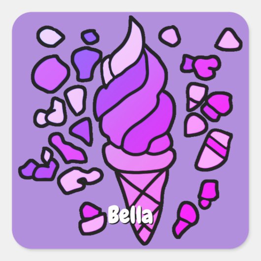 Personalisiertes Eis Quadratischer Aufkleber (Vorderseite)