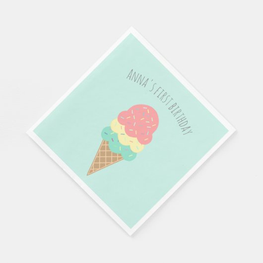 Personalisiertes Eis Serviette (Ecke)