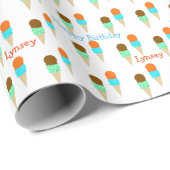 Personalisiertes Eiscreme-Kegel-Verpackungs-Papier Geschenkpapier (Rolleneckpunkt)