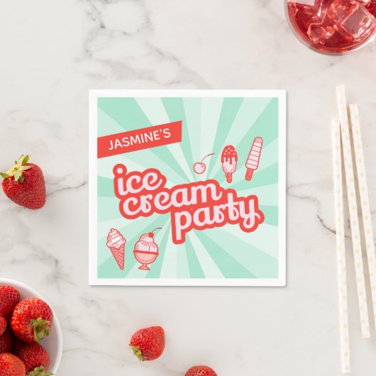 Personalisiertes Eiscreme-Party Napkins Serviette (Beispiel)