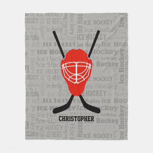 Personalisiertes Eishockey Fleecedecke (Vorderseite)